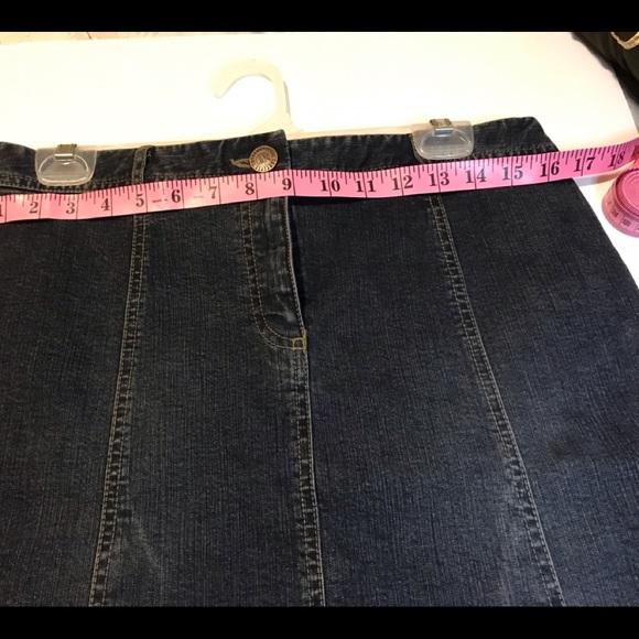INC Denim Skirt Size 10 Petite  International Concepts Denim Fit Flare Split - Picture 6 of 10